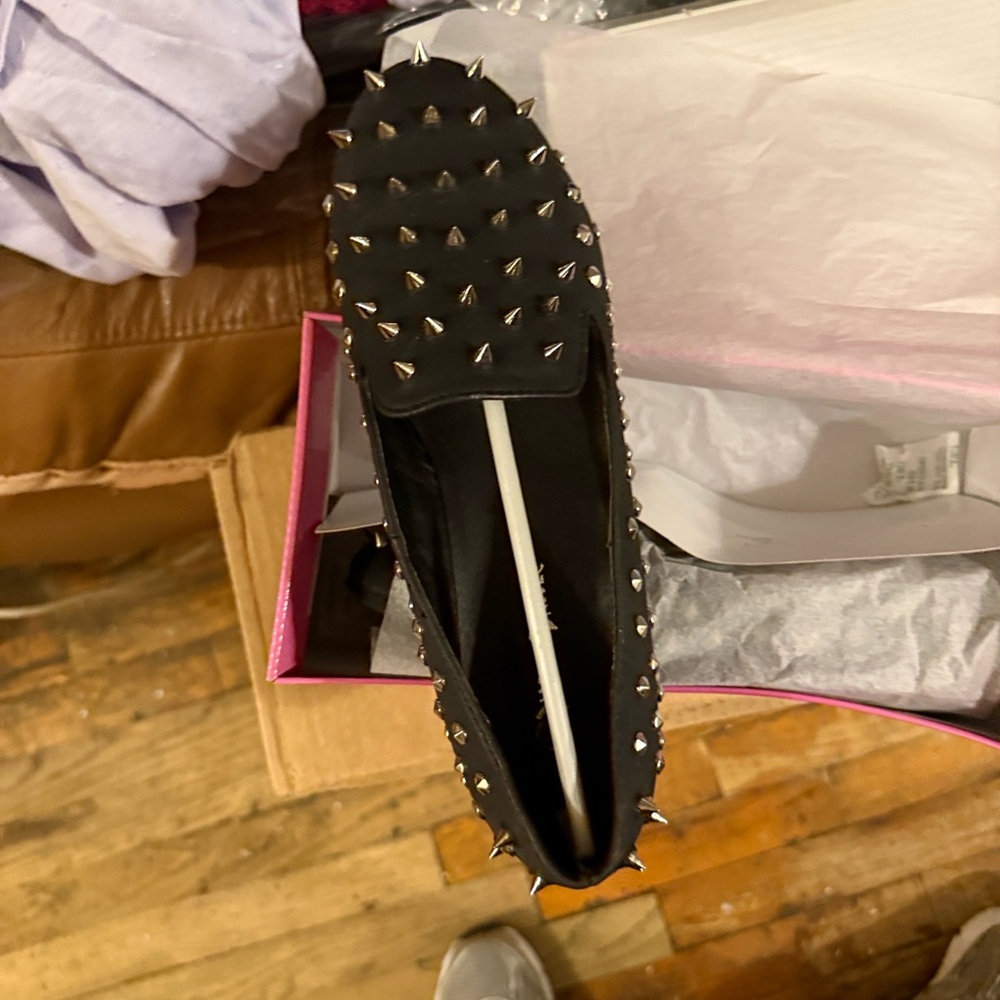 Source Unknown Black Studded Slip-On Loafer